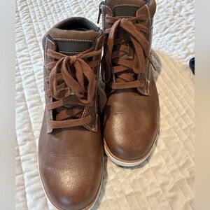Sonoma Brown Leather Lace-Up Ankle Boots